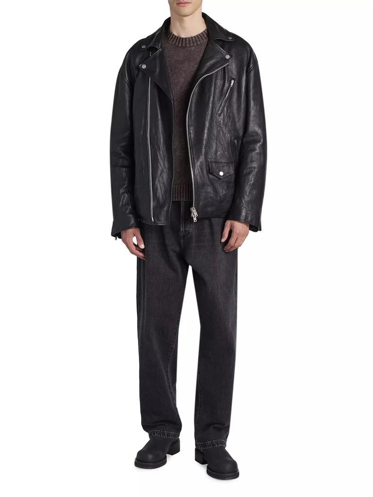 Acne Studios Distressed Leather Biker Jacket 2