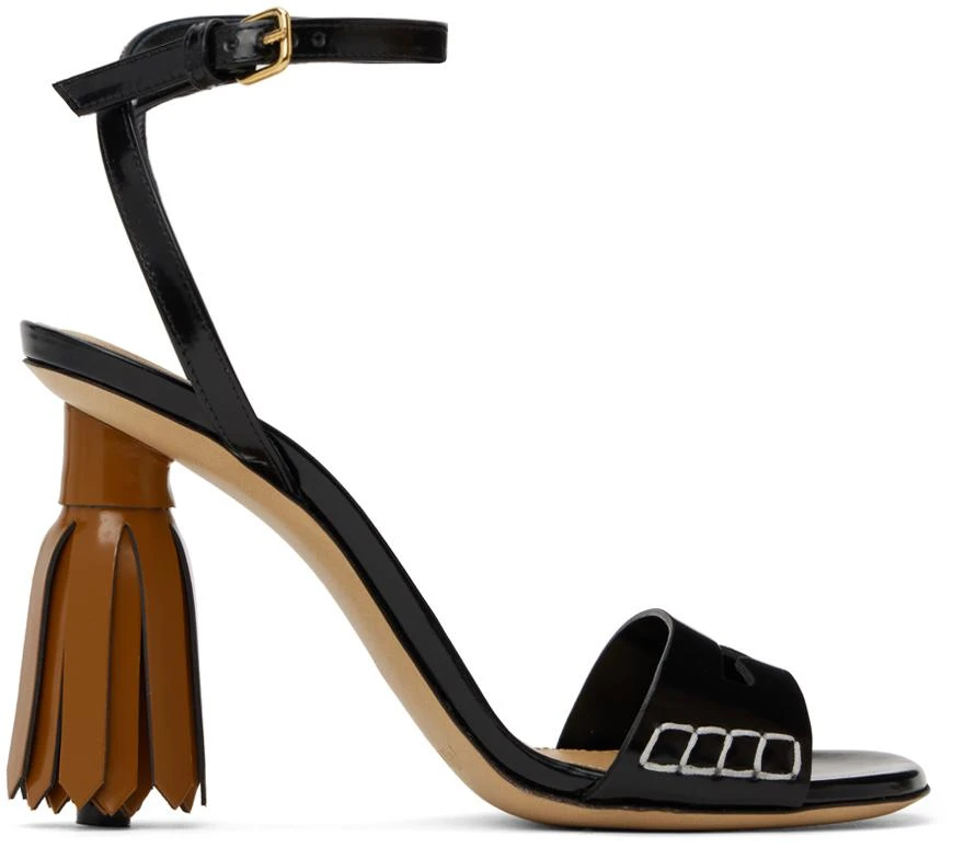 JW Anderson Black Tassel Heeled Sandals 1