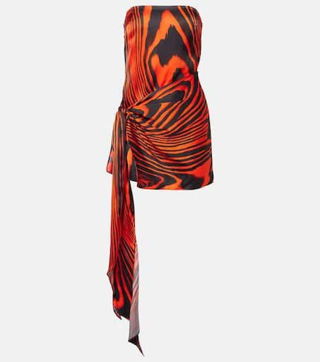 David Koma Zebra-print gathered bustier dress 1