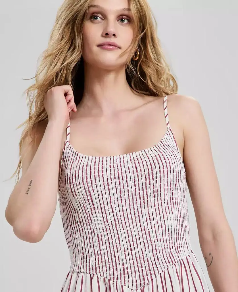 And Now This Women's Scoop-Neck Smocked Cotton Midi Dress, Macy's Exclusive 4