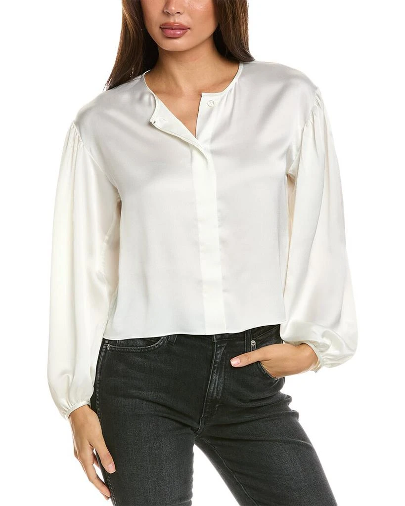 FRAME Cropped Volume Sleeve Blouse 1