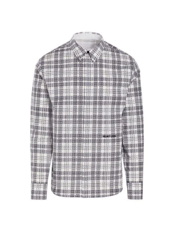 Helmut Lang Logo Plaid Button Down Shirt 5