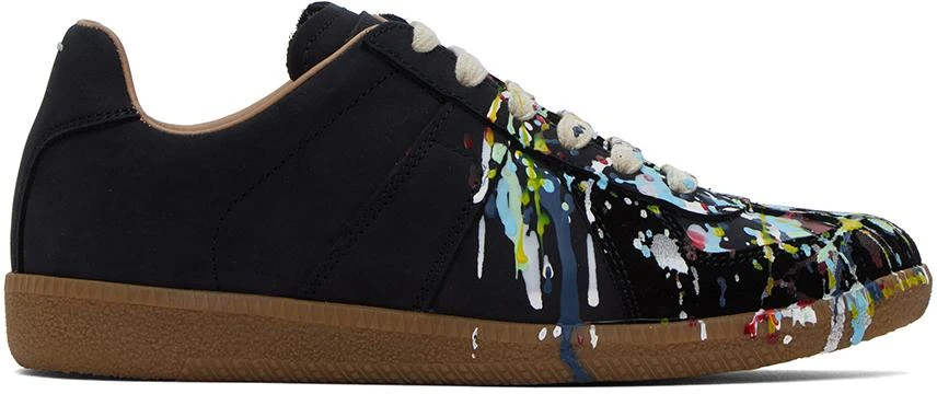 Maison Margiela Black Paint Replica Sneakers 1