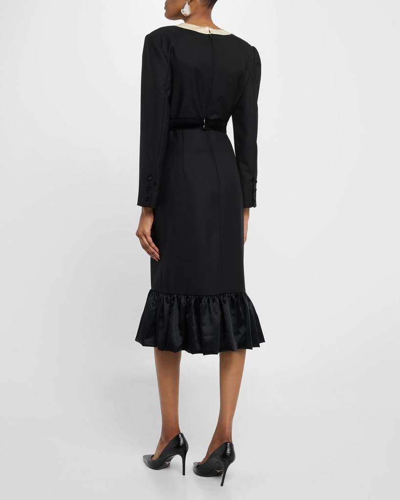 black pleated midi dress Black Pleated Midi Dress