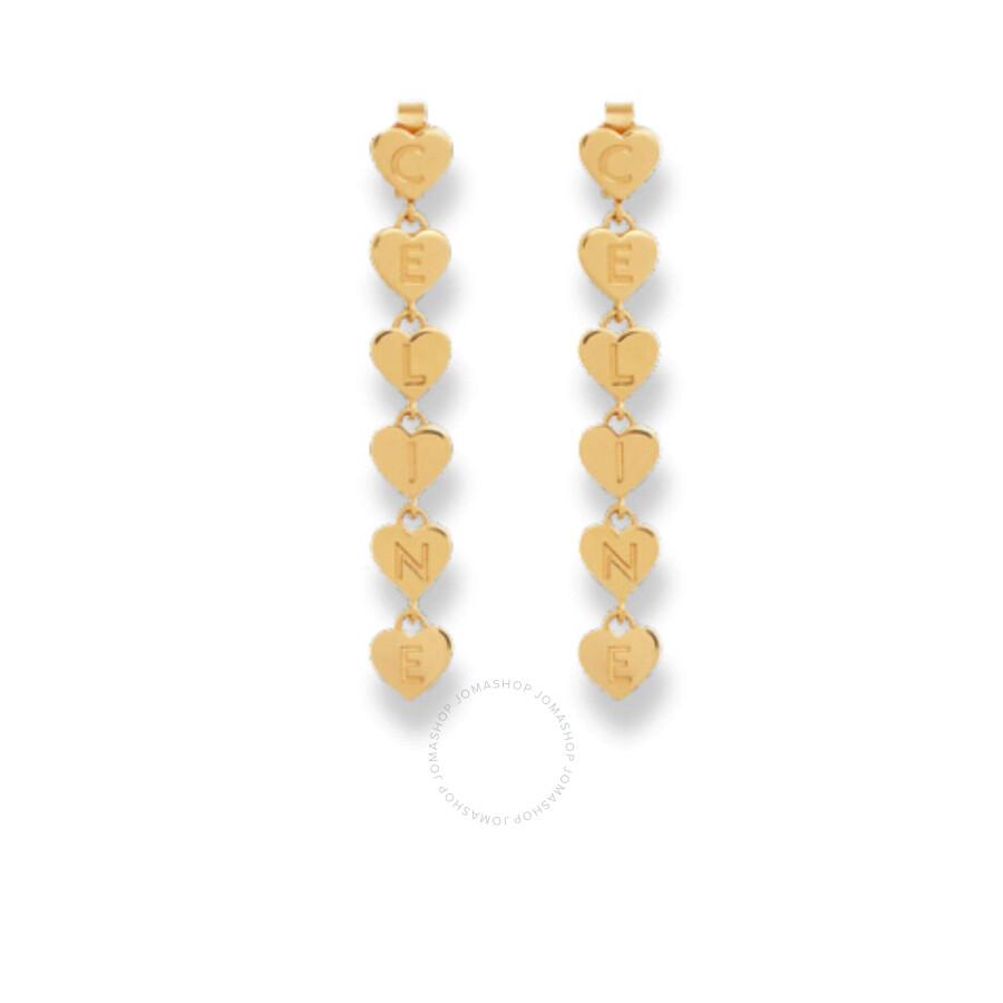 ★送関込み★ CELINE Coeur Celine Heart Earrings Celine Cœur Celine Heart Earrings in Brass with Gold Finish