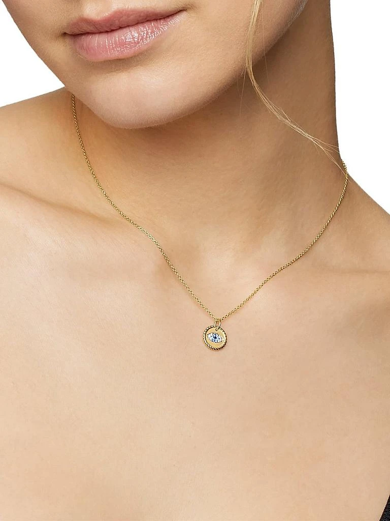 David Yurman Cable Collectibles Evil Eye Necklace in 18K Yellow Gold with Pavé Blue Sapphires and Diamonds, 11mm 2