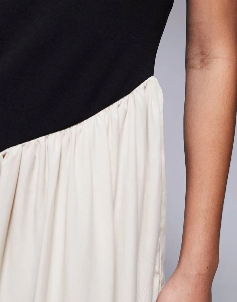 ASOS ASOS DESIGN hybrid wide leg jersey and cupro jumpsuit 4