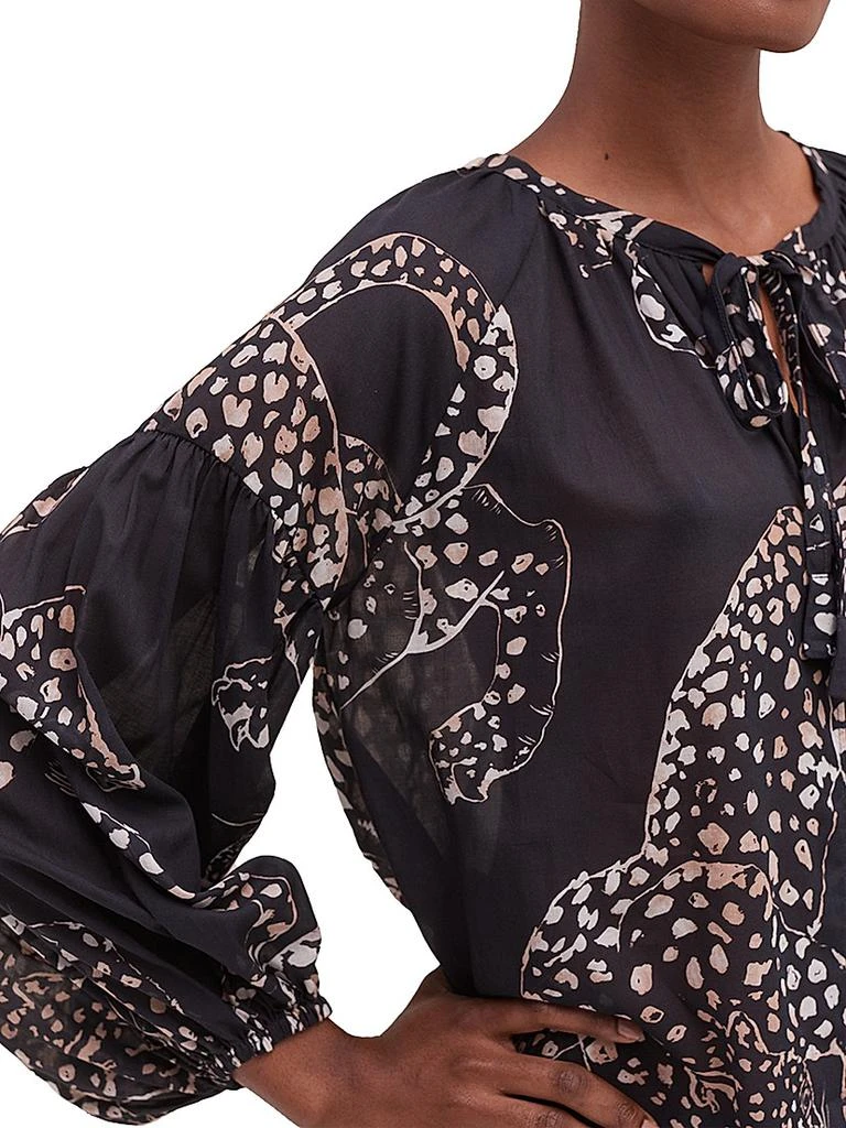 Desmond 
Dempsey Cotton Blouson-Sleeve Kaftan 4