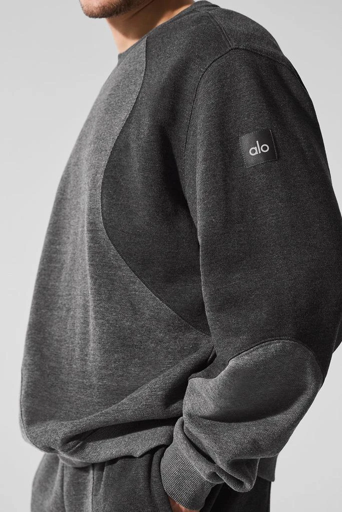 Alo Make Waves Crew Neck Pullover - Dark Heather Grey Tonal 3