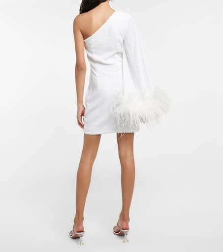 REBECCA VALLANCE Davina feather-trimmed minidress 3