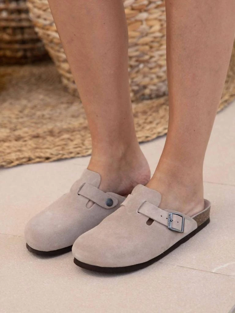 Genuins Riva Velour Sandals Unisex In Taupe 4
