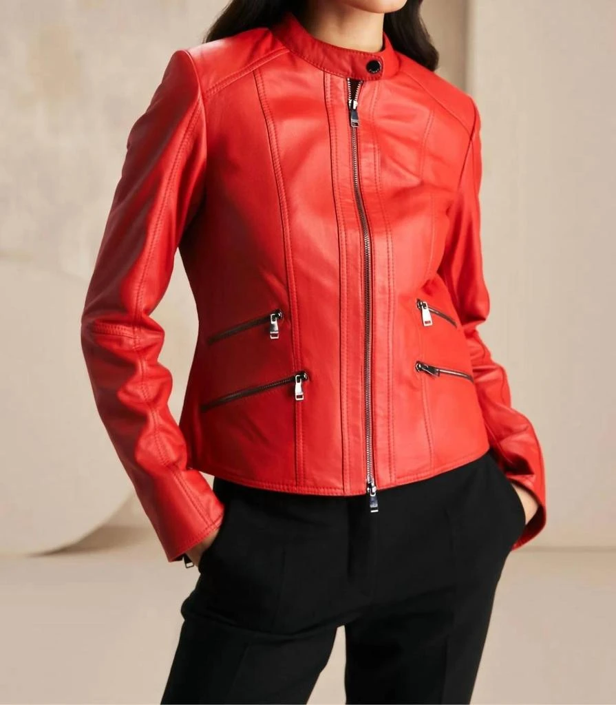 DEA Avery Biker Jacket In Red 1