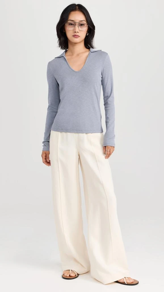 Vince Long Sleeve Open Neck Polo 4