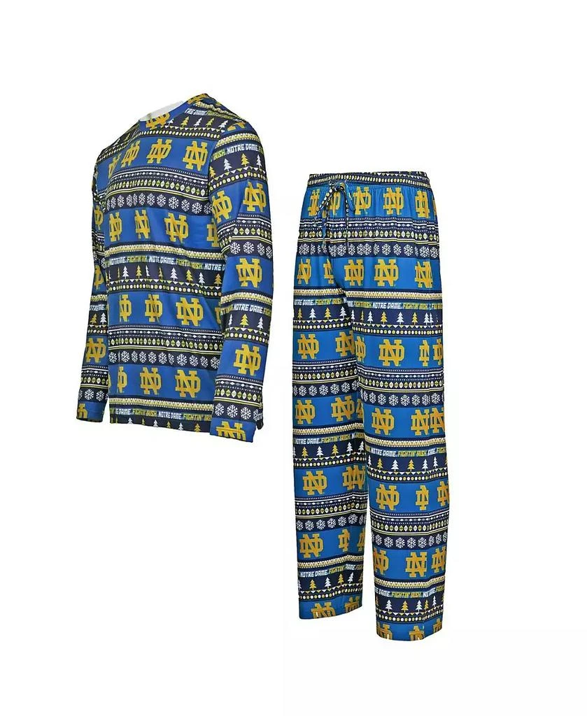 Concepts Sport Men's Navy Notre Dame Fighting Irish Swivel Long Sleeve T-Shirt Pants Sleep Set 1