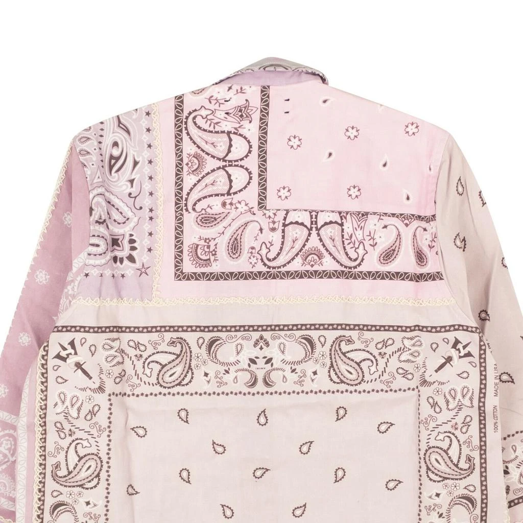 AMIRI Lavender Cotton Bandana Reconstructed Flannel Shirt 4