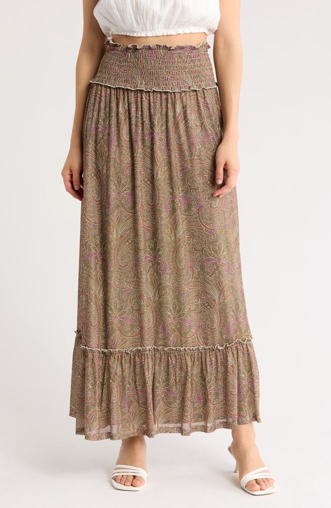 DR2 by Daniel Rainn Smocked Maxi Skirt