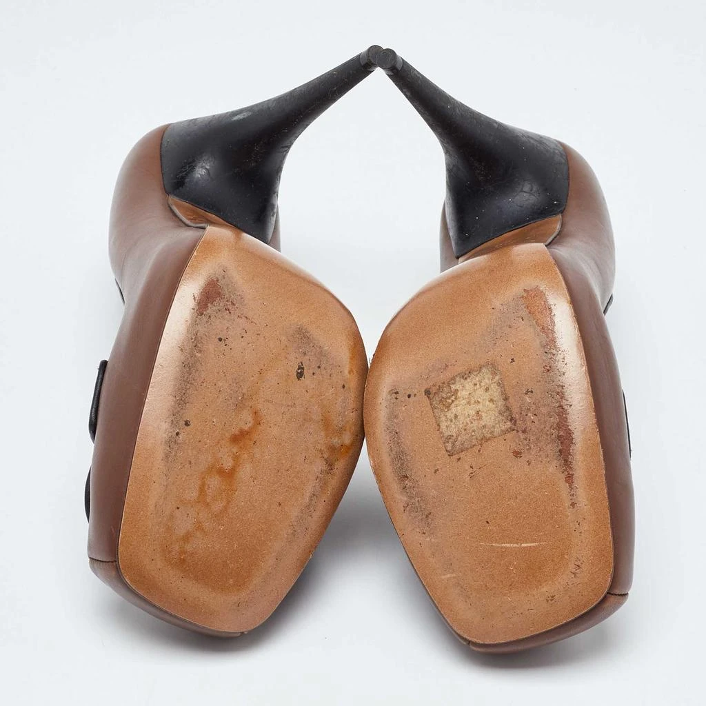 Marni Marni Brown Leather Platform Square Toe Pumps Size 38 6