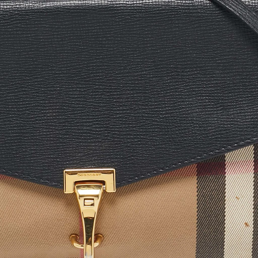 Burberry Burberry Black Leather and Fabric Small Macken Crossbody Bag 6