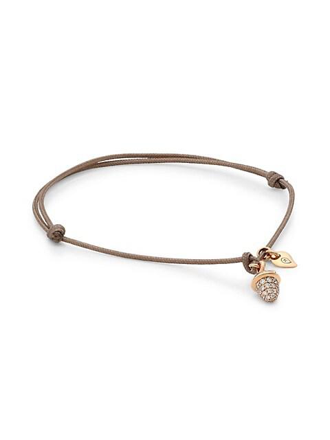 Tamara Comolli My Mikado 18K Rose Gold & Diamond Pavé Acorn Sliding Knot Cord Bracelet