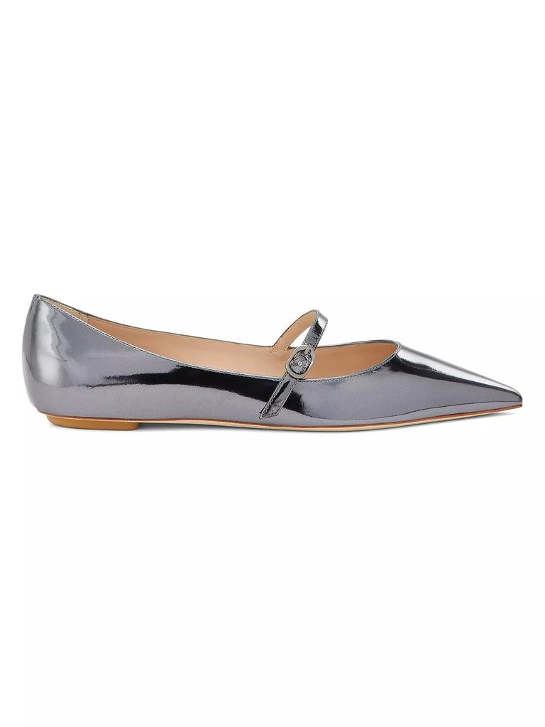 Stuart Weitzman Emilia Metallic Leather Mary Jane Flats 1
