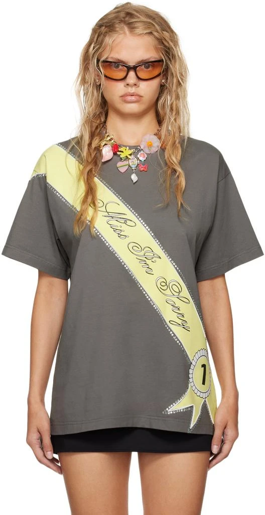 I'm Sorry by Petra Collins SSENSE Exclusive Gray Mimi Wade Edition Oversized T-Shirt 1