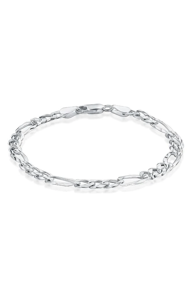 BEST SILVER Sterling Silver Flat Figaro Link Bracelet