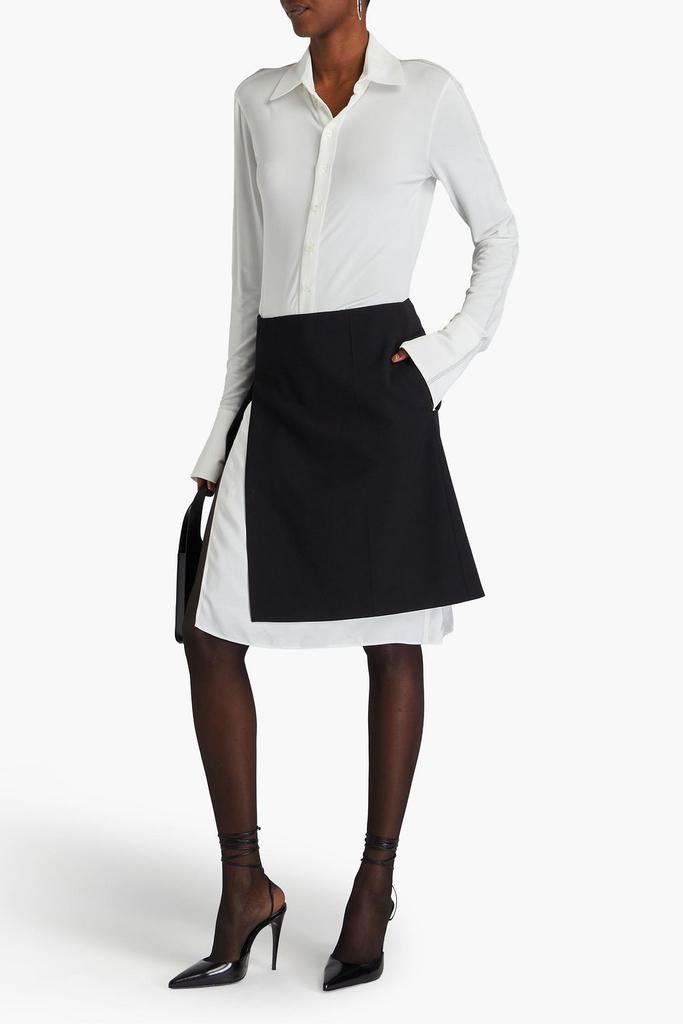 Peter Do Layered two-tone twill skirt