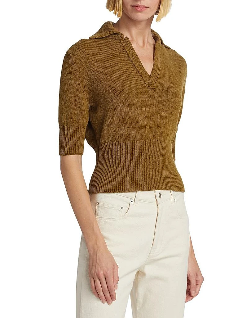 Proenza Schouler Reeve Cotton-Blend Knit Polo Top 4