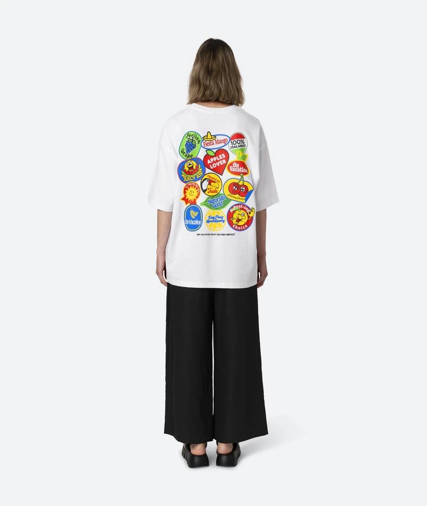 On Vacation Fruit Stickers T-Shirt - White 6