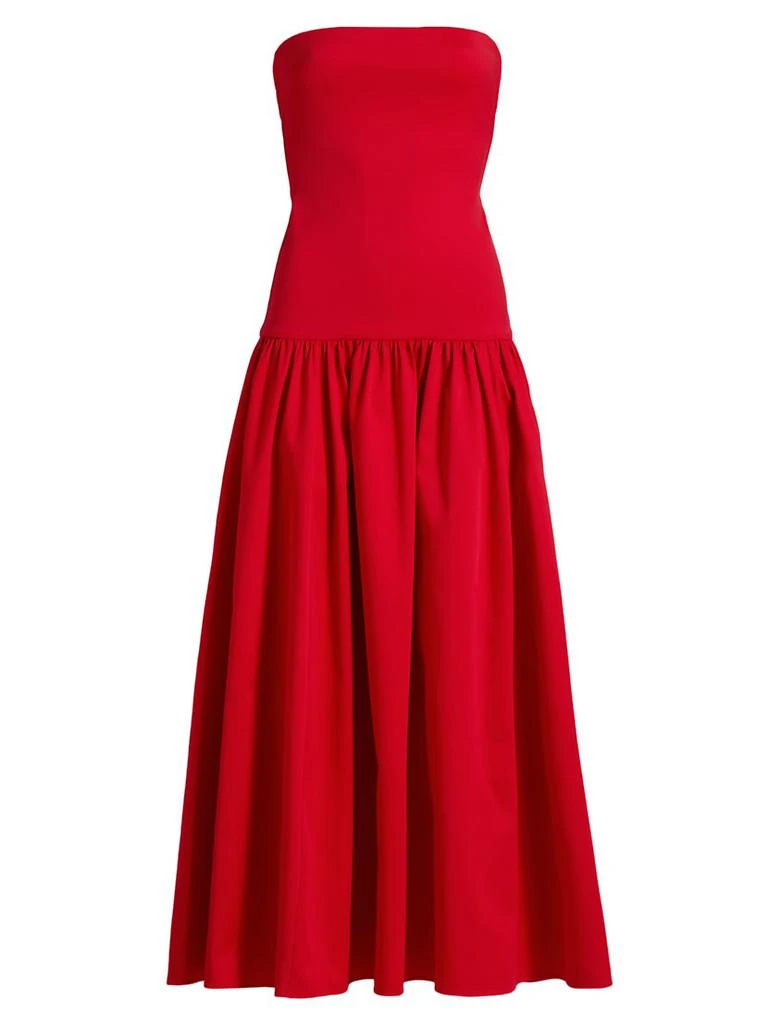 Alice + Olivia Oriana Strapless Drop-Waist Midi-Dress 1
