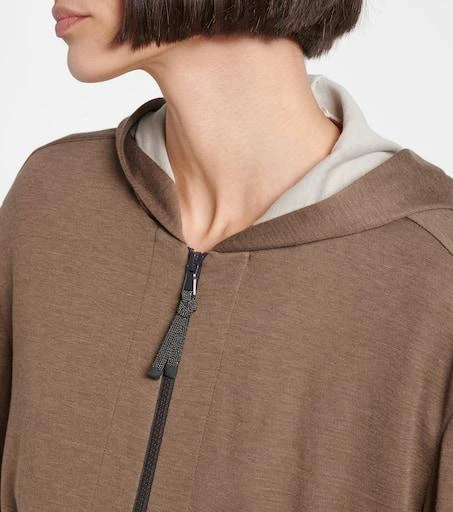 Brunello Cucinelli Cotton and silk zip-up hoodie 4