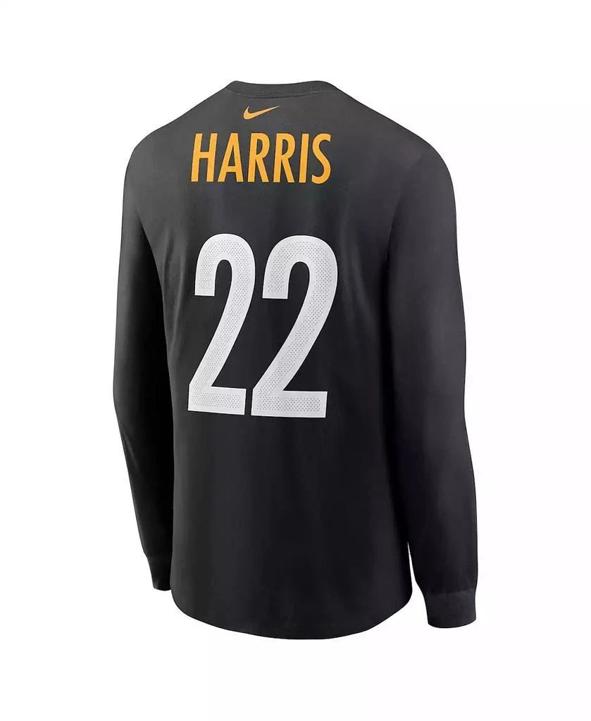 NIKE Men's Najee Harris Black Pittsburgh Steelers Player Name & Number Long Sleeve T-shirt 2