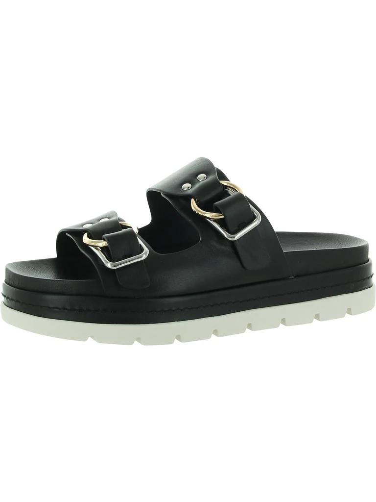 J/Slides BAHA Womens Leather Footbed Platform Sandals 8