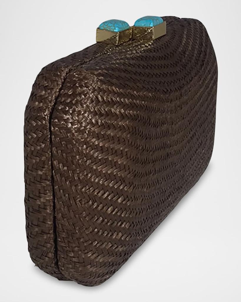 SERPUI Leticia Bun Straw Clutch Bag