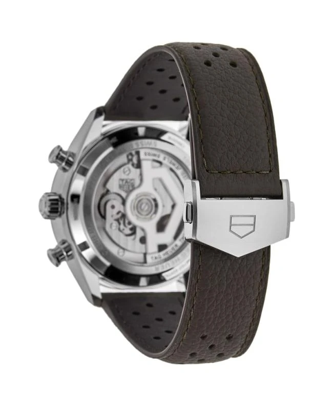 TAG Heuer Tag Heuer Carrera Chronograph Limited Edition Automatic Green Dial Brown Leather Strap Men&apos;s Watch CBN201K.FC6569 4