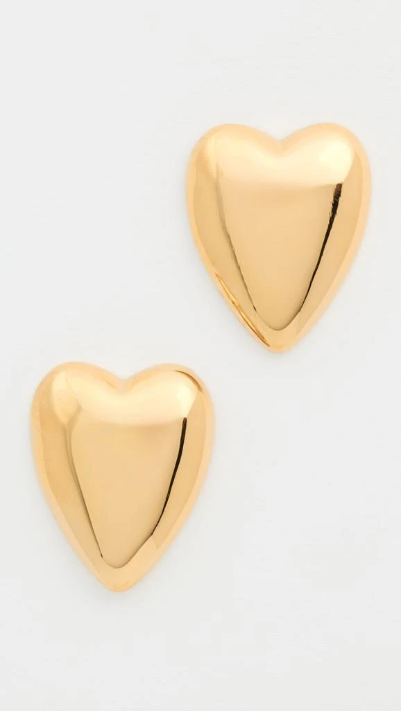 By Adina Eden Solid Puffy Heart Stud Earrings 1