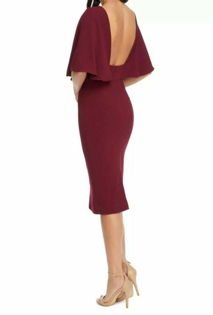Dress The Population Dress The Population - Louisa Cocktail Drape Sleeves Midi Dress 3