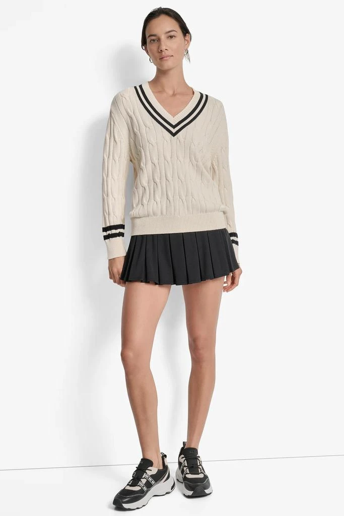 DKNY CABLE-KNIT TIPPED SWEATER 6