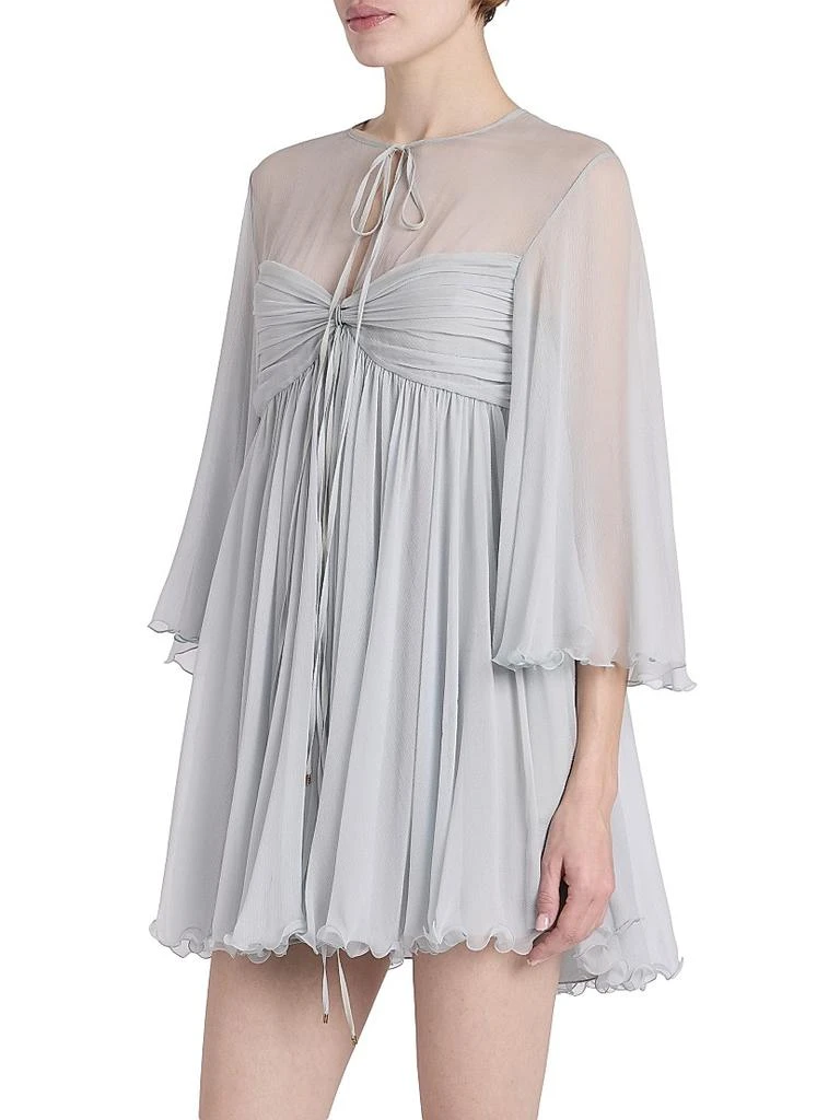 Chloé Silk Georgette Tie Neck Minidress 4