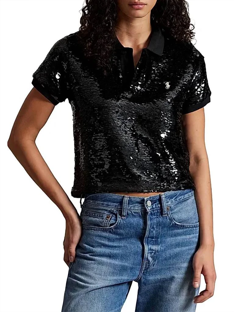 Ralph Lauren Polo Ralph Lauren - Sequin Pailette Short Sleeve Polo Top