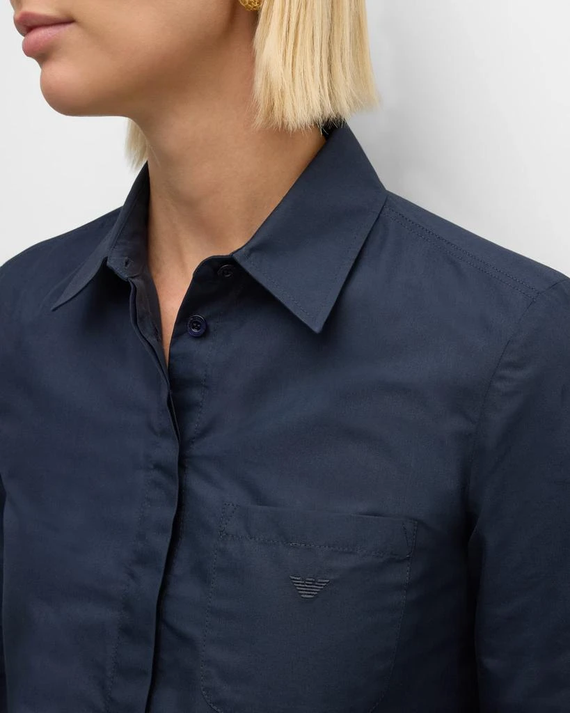 Emporio Armani Cropped Button-Down Cotton Poplin Shirt 5