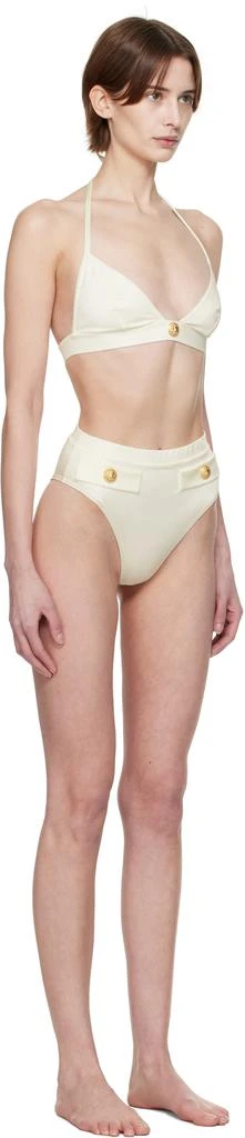 Balmain Off-White Button Triangle Bikini 2