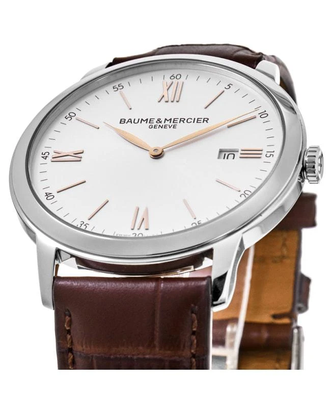 Baume & Mercier Baume & Mercier Classima Quartz Silver Dial Brown Leather Strap Men's Watch 10415 2