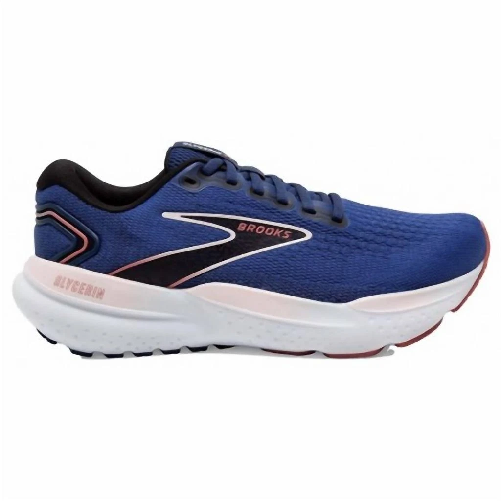 Brooks Women Glycerin 21 Running Shoes In Blue/icy Pink/rose 1