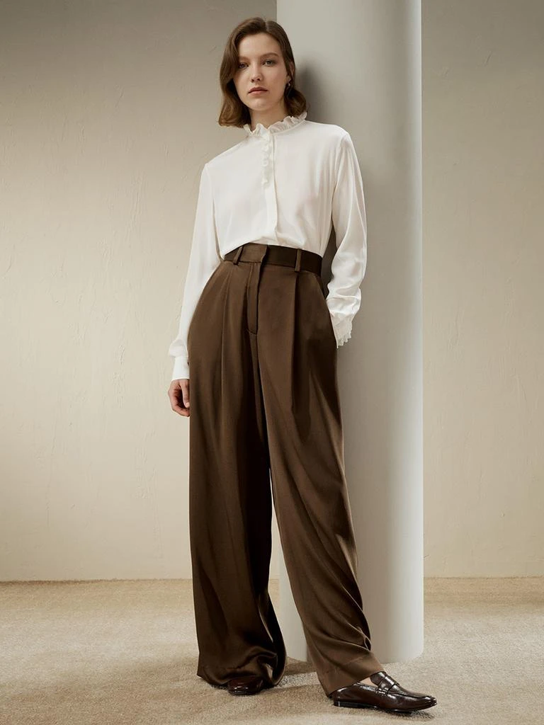 LILYSILK High-Waisted Wide Leg Dense Silk Pants for Women 3