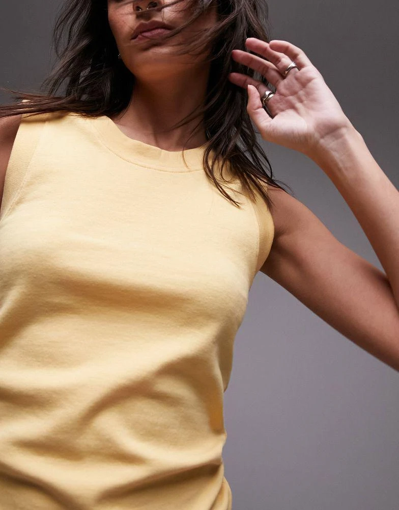 Topshop Topshop high scoop neck tank in orange 3