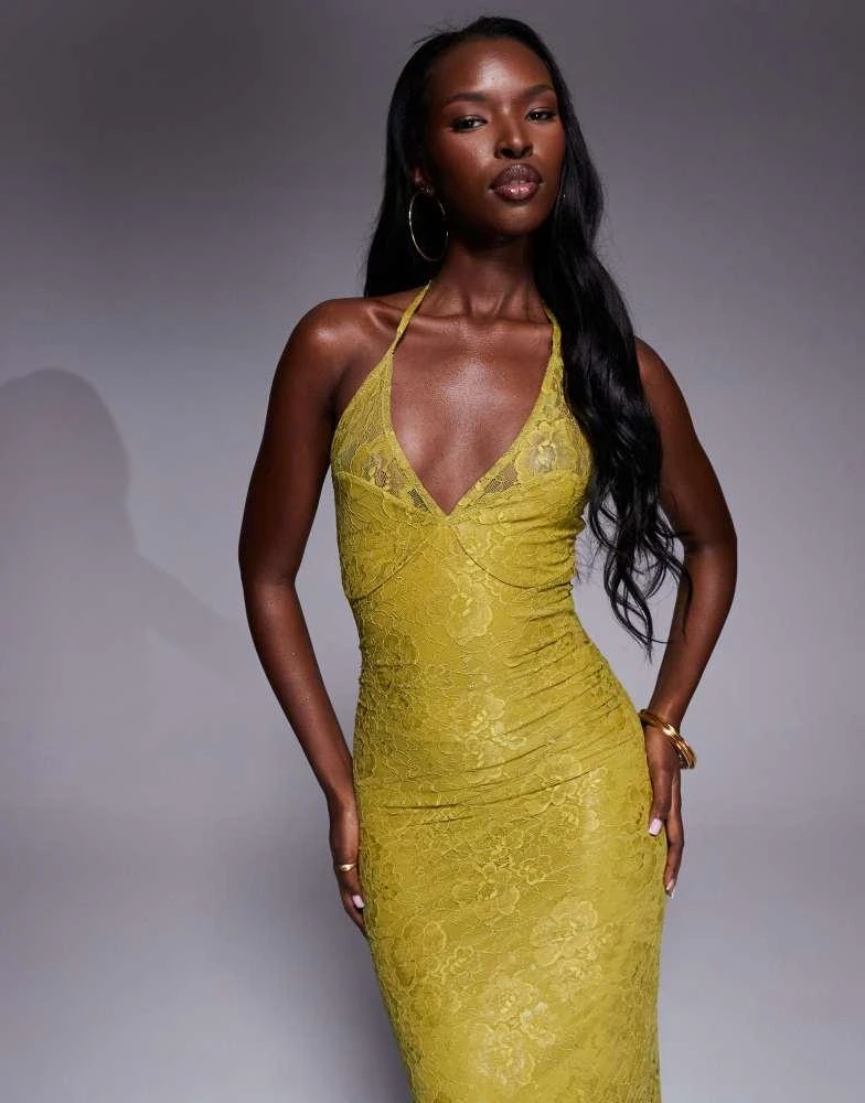 Shop ASOS DESIGN lace halterneck maxi dress in chartreuse on Sale at  BeyondStyle  Get 70% Off ASOS DESIGN lace halterneck maxi dress in  chartreuse with Limited-Time Flash Deals, Exclusive Discounts, and