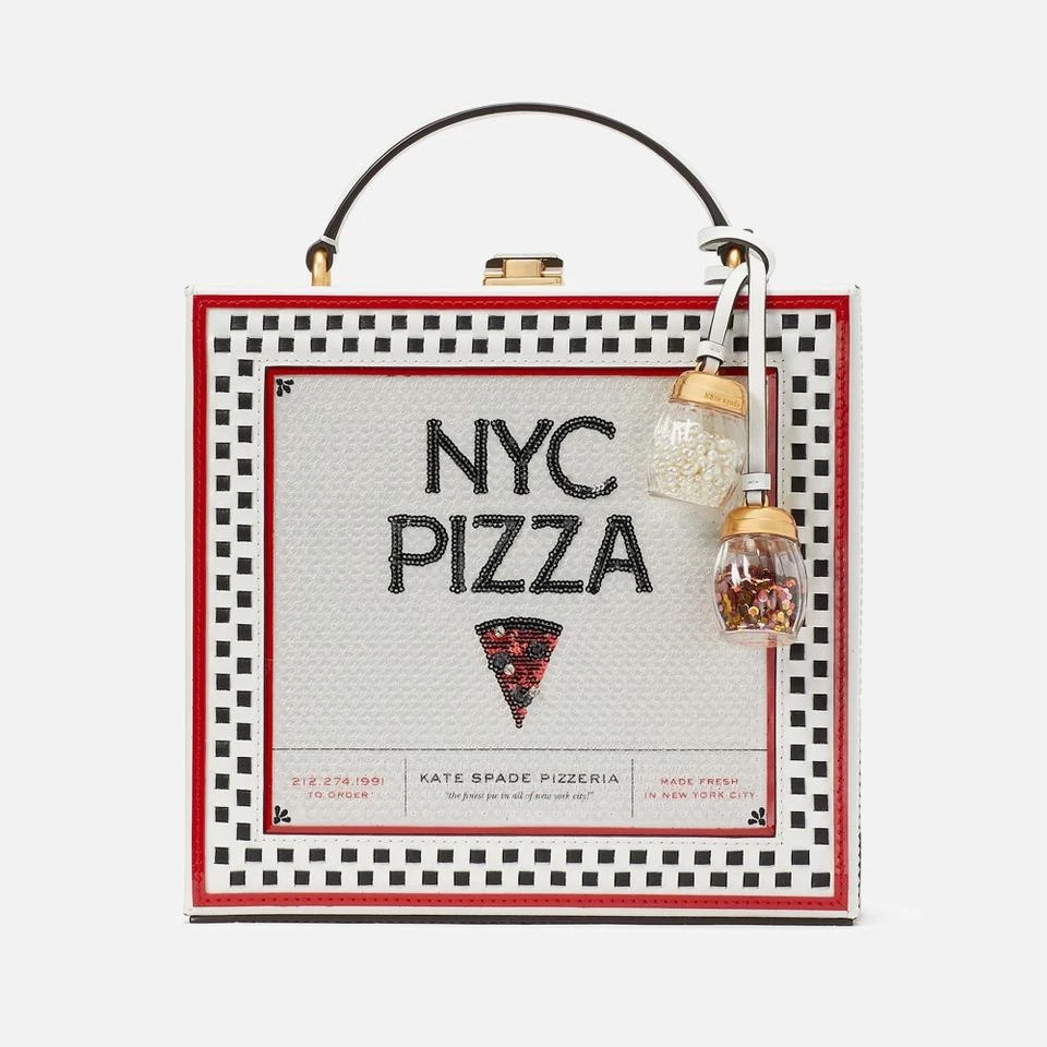 Kate Spade Kate Spade New York Slice 3D Pizza Embellished Satin Box Bag 1