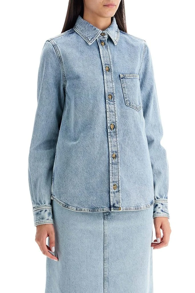 Totême Women's blue Overshirt With Pocket Detail 2