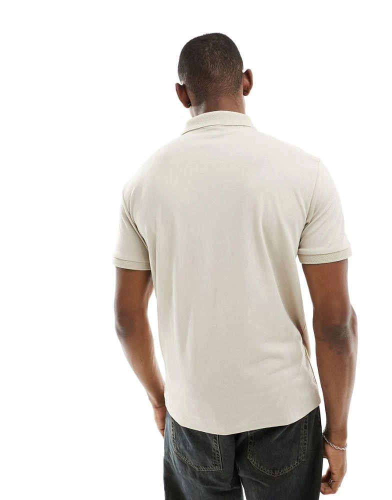 Selected Homme Selected half zip polo shirt in cream 3
